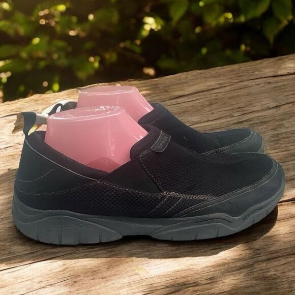 Crocs Swiftwater Mesh Moc Slip On shoes Men's Black Size 7/8 - Picture 3 of 10